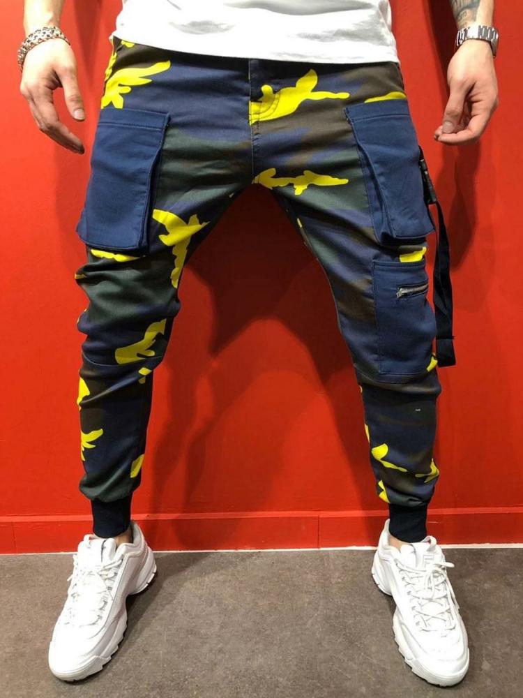 Men’s Clothing |   Pants For Men Casual Camouflage Yellow Pants Clothing Men's Clothing