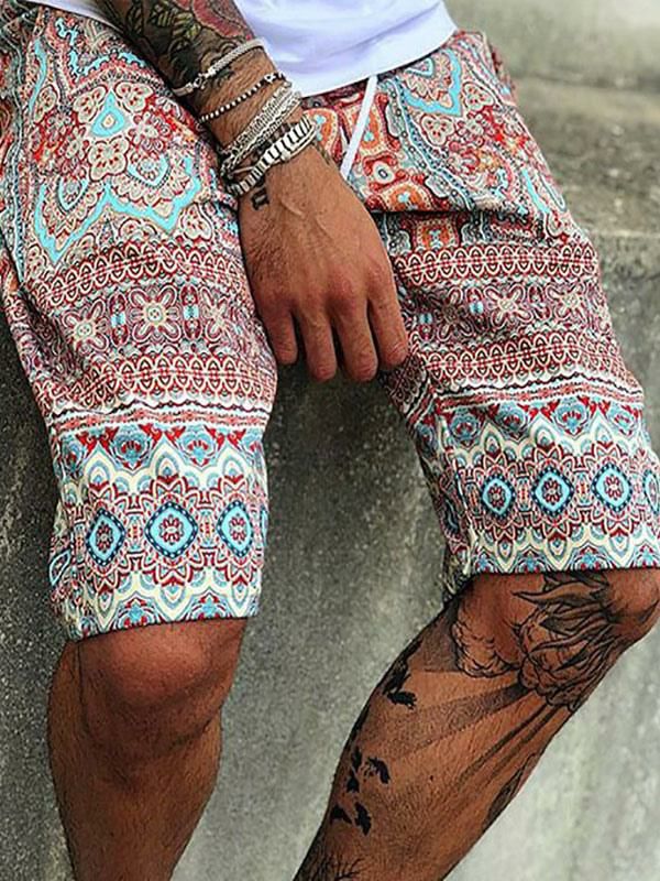 Men’s Clothing |   Shorts Printed Elastic Waist Fall Street Wear Red Shorts For Men Clothing Men's Clothing