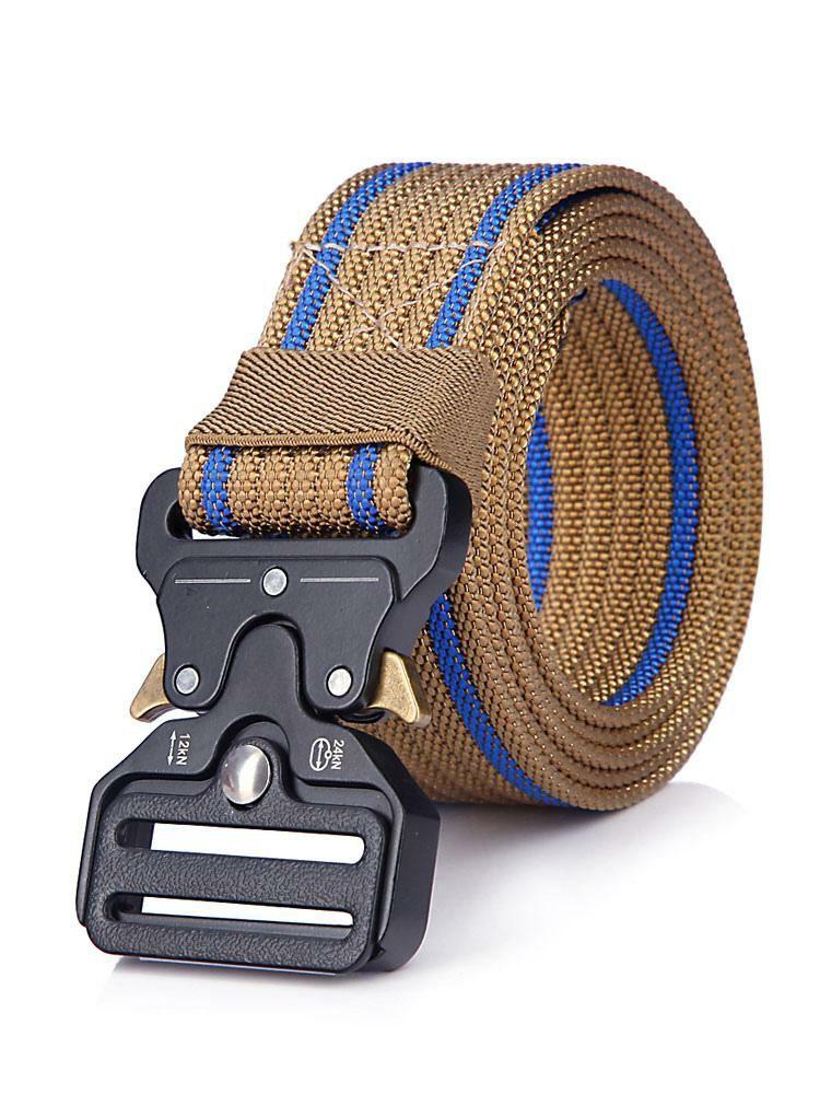 Men’s Clothing |   Stylish Belt For Men Color Block Polyester Khaki Belt Clothing Men's Clothing