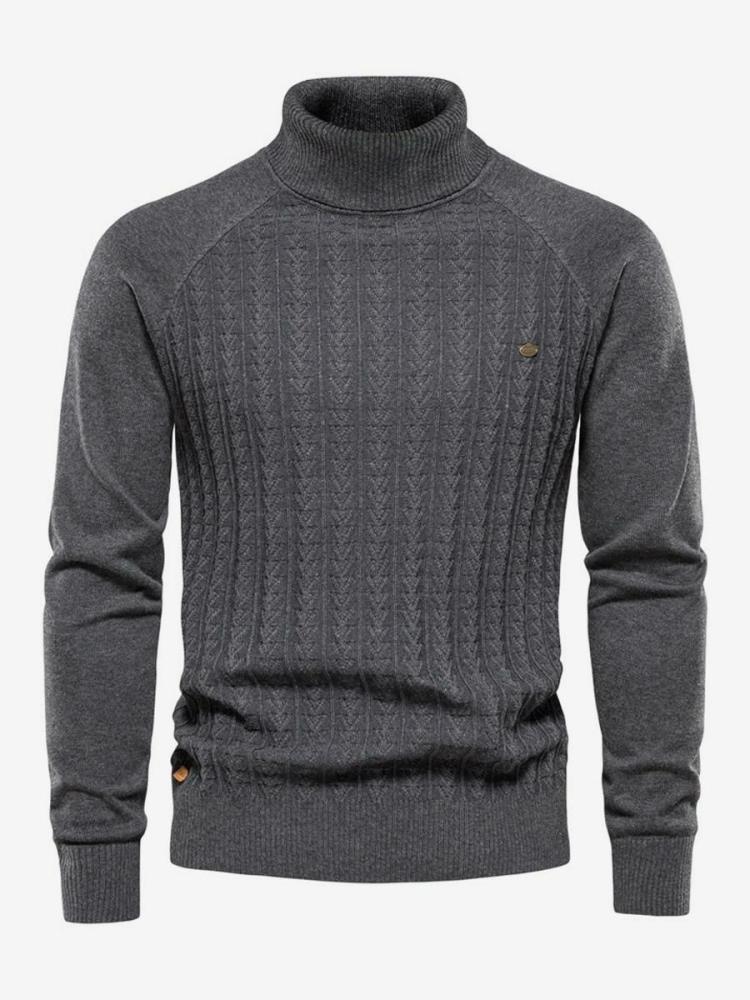 Men’s Clothing |   Sweaters Pullover Knitwear High Collar Winter Deep Gray Camel Clothing Men's Clothing