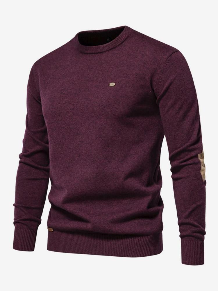 Men’s Clothing |   Sweaters Pullover Knitwear Jewel Neck Deep Brown Deep Gray Clothing Men's Clothing