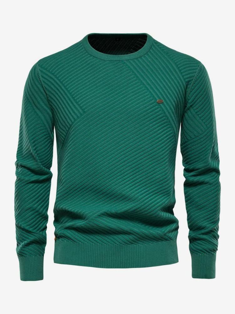 Men’s Clothing |   Sweaters Pullover Knitwear Jewel Neck Winter Green Apricot Clothing Men's Clothing