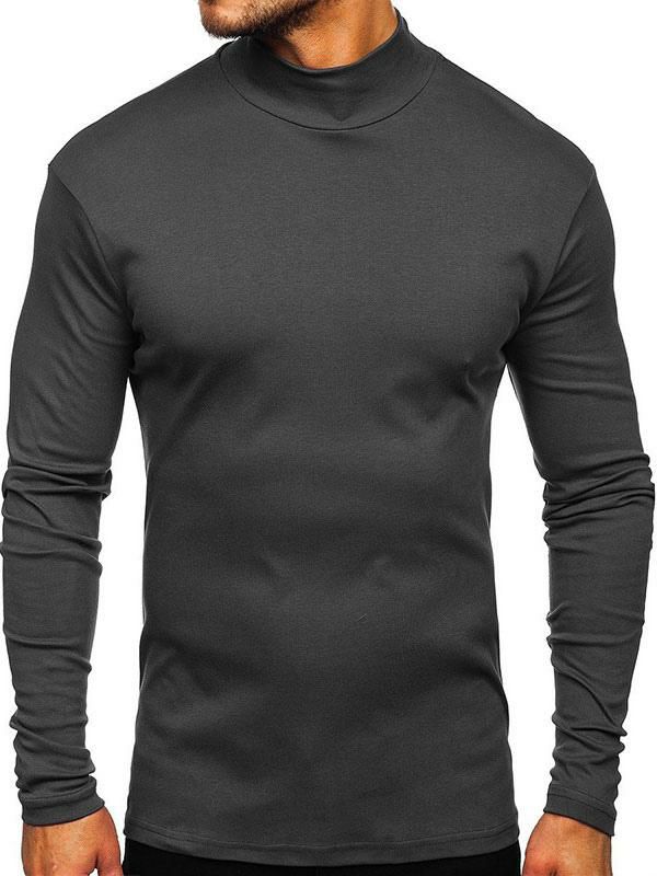 Men’s Clothing |   T-shirts Casual High Collar Oversized Long Sleeves Clothing Men's Clothing