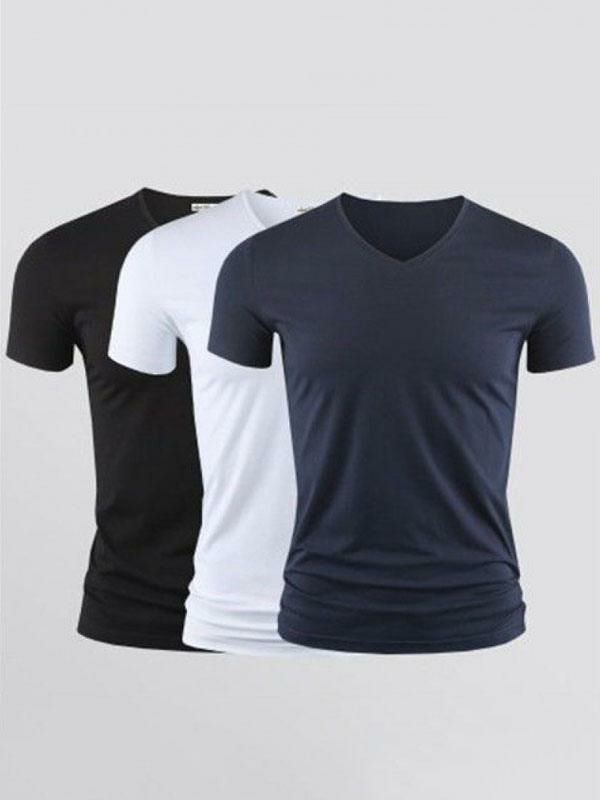 Men’s Clothing |   T-shirts Casual V-Neck Short Sleeves Clothing Men's Clothing