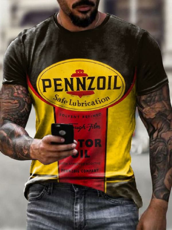 Men’s Clothing |   T-shirts Classic Jewel Neck Printed Short Sleeves Clothing Men's Clothing