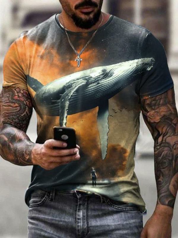 Men’s Clothing |   T-shirts Classic Jewel Neck Printed Short Sleeves Clothing Men's Clothing