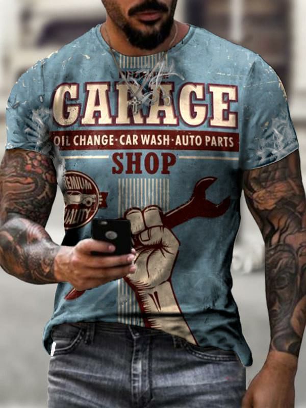 Men’s Clothing |   T-shirts Classic Jewel Neck Printed Short Sleeves Clothing Men's Clothing