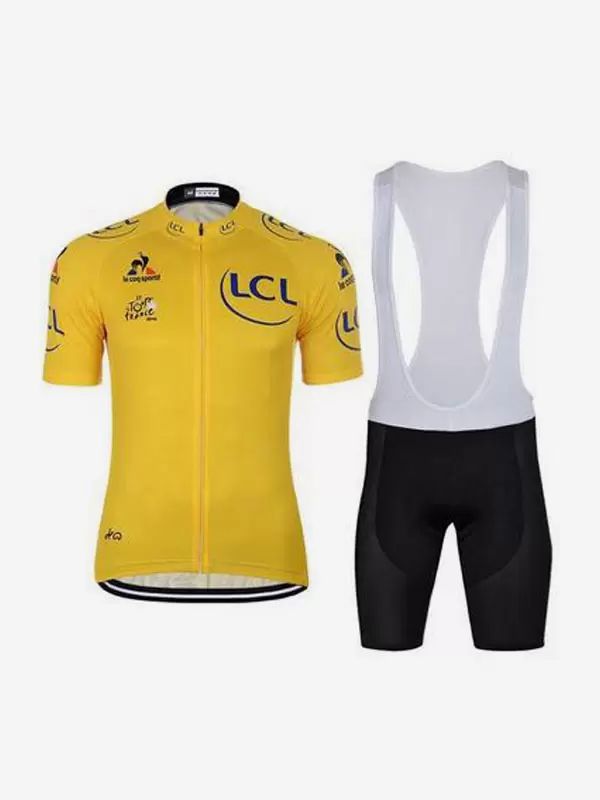 Men’s Clothing |   Tour de France 2-Piece Short-Sleeved High Collar Yellow Jersey Clothing Men's Clothing