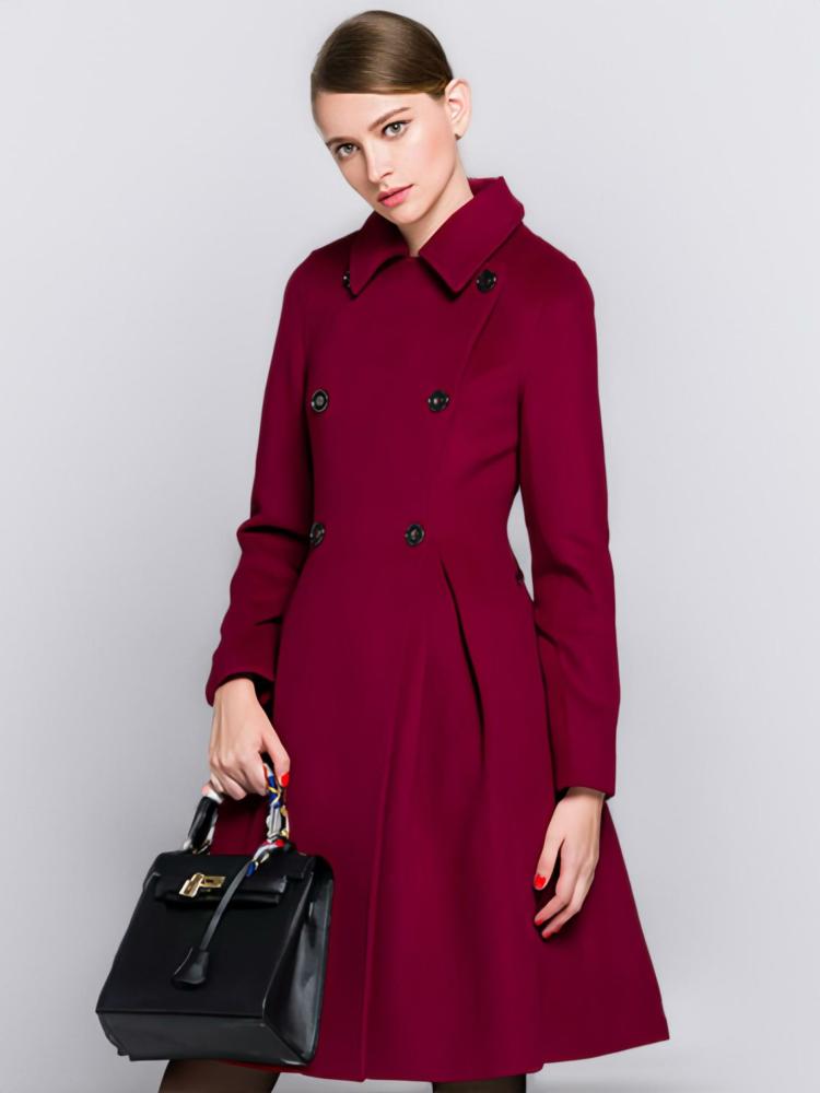 Outerwear |   2024 Women Winter Coat Double-Breasted Flared Coat Clothing Outerwear