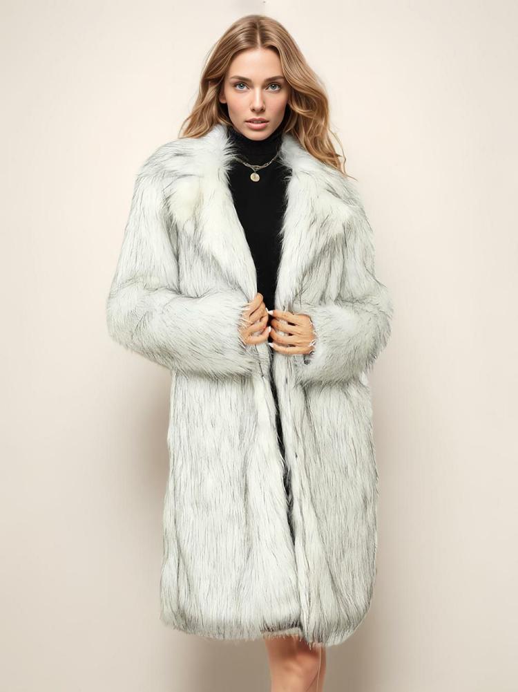 Outerwear |   Faux Fur Coats Lapel Single-Breasted Oversized Winter Outerwear For Women Clothing Outerwear