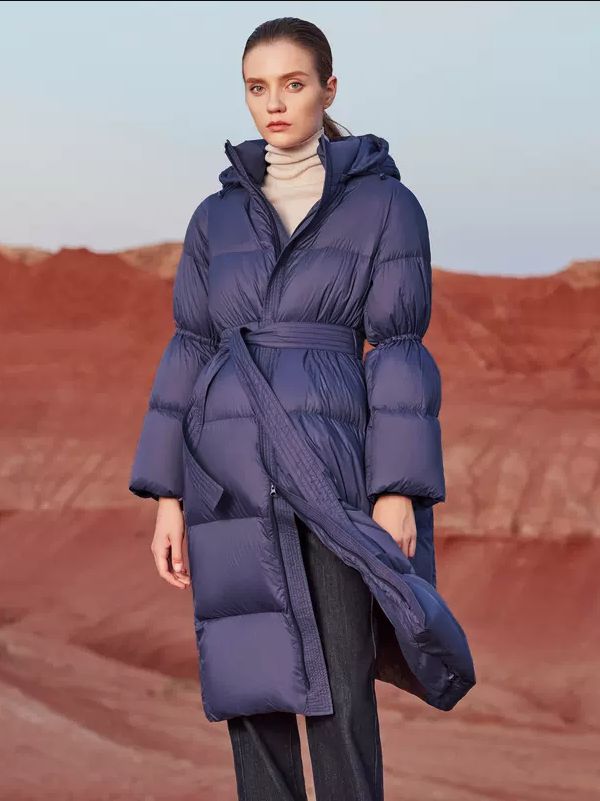 Outerwear |   Hooded Down Coat Purple Long Puffer Winter Outerwear For Women Clothing Outerwear