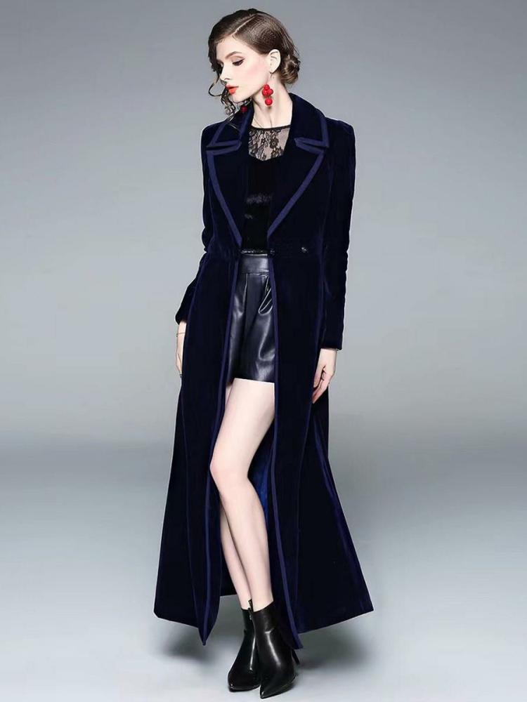 Outerwear |   Long Coat For Woman Royal Blue Winter Outerwear Clothing Outerwear