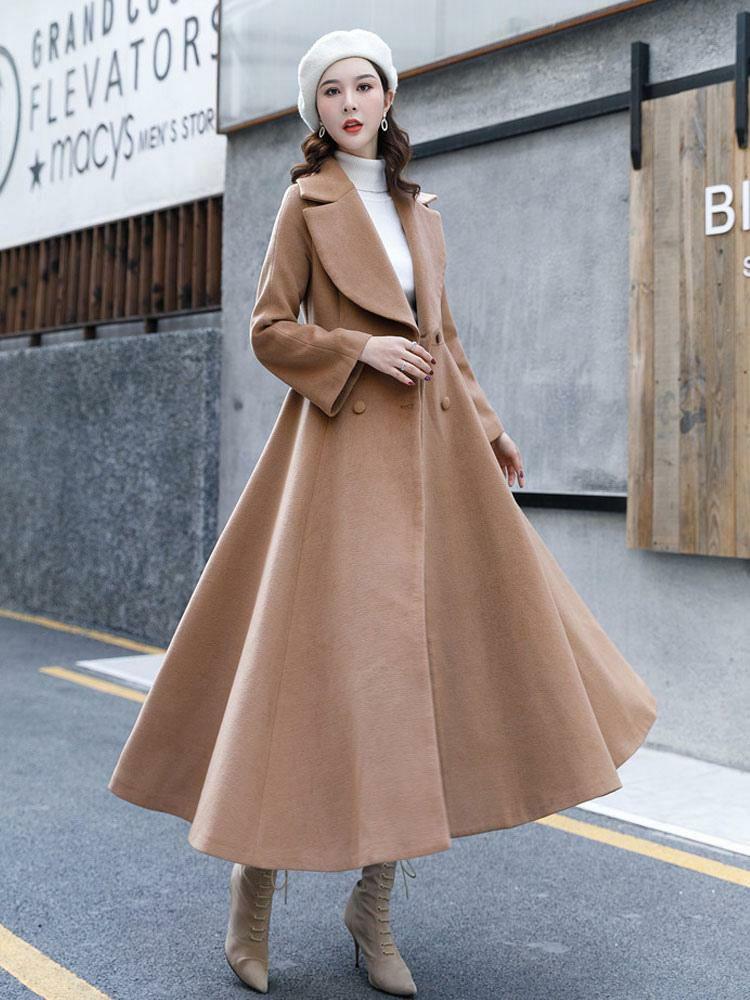 Outerwear |   Long Coat For Woman V Neck Oversized Winter Outerwear Clothing Outerwear