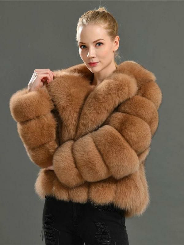 Outerwear |   Plush Faux Fur Jacket Winter Short Coat For Women 2024 Clothing Outerwear