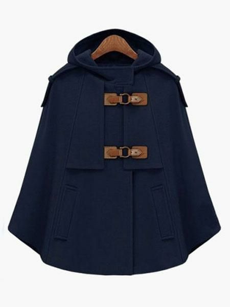 Outerwear |   Women Poncho Camel Stand Collar Buttons Cape Academic Outerwear Clothing Outerwear