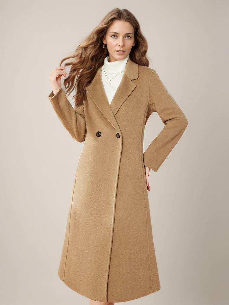 Outerwear |   Wool Coats Lapel Single-Breasted Elegant Winter Outerwear For Women Clothing Outerwear