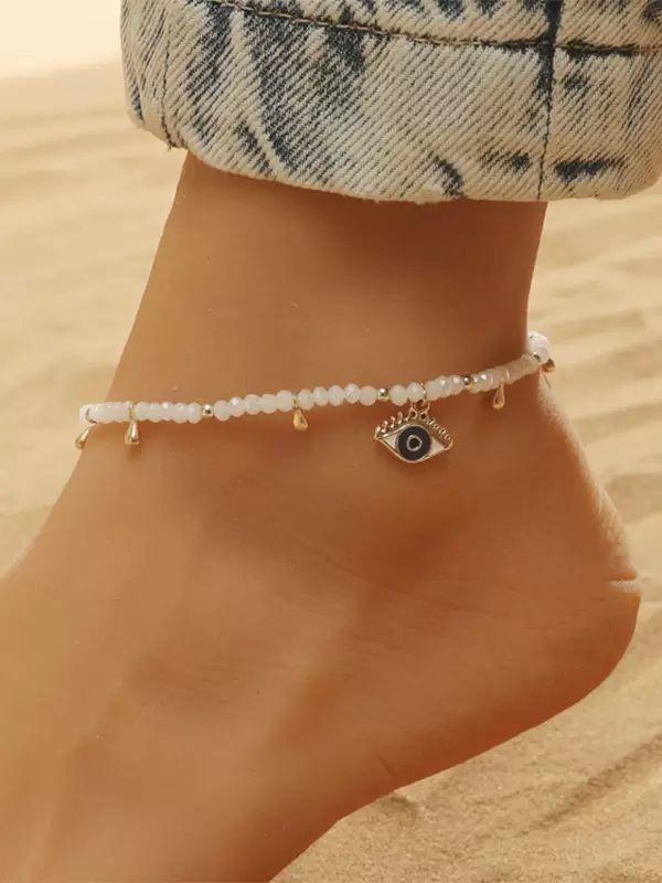 Swimsuits & Cover-Ups |   Anklet Beaded Evil Eye Pendant Beach Summer Ankle Bracelet Clothing Swimsuits & Cover-Ups