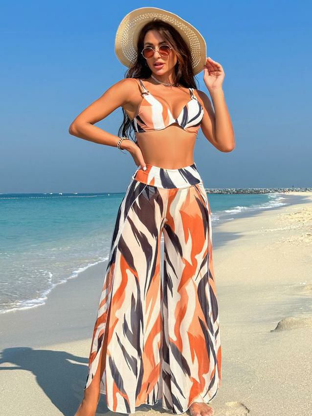 Swimsuits & Cover-Ups |   Bikini Swimsuit For Women White Knotted Convertible Raised Waist Summer Sexy Swimming Suits Clothing Swimsuits & Cover-Ups