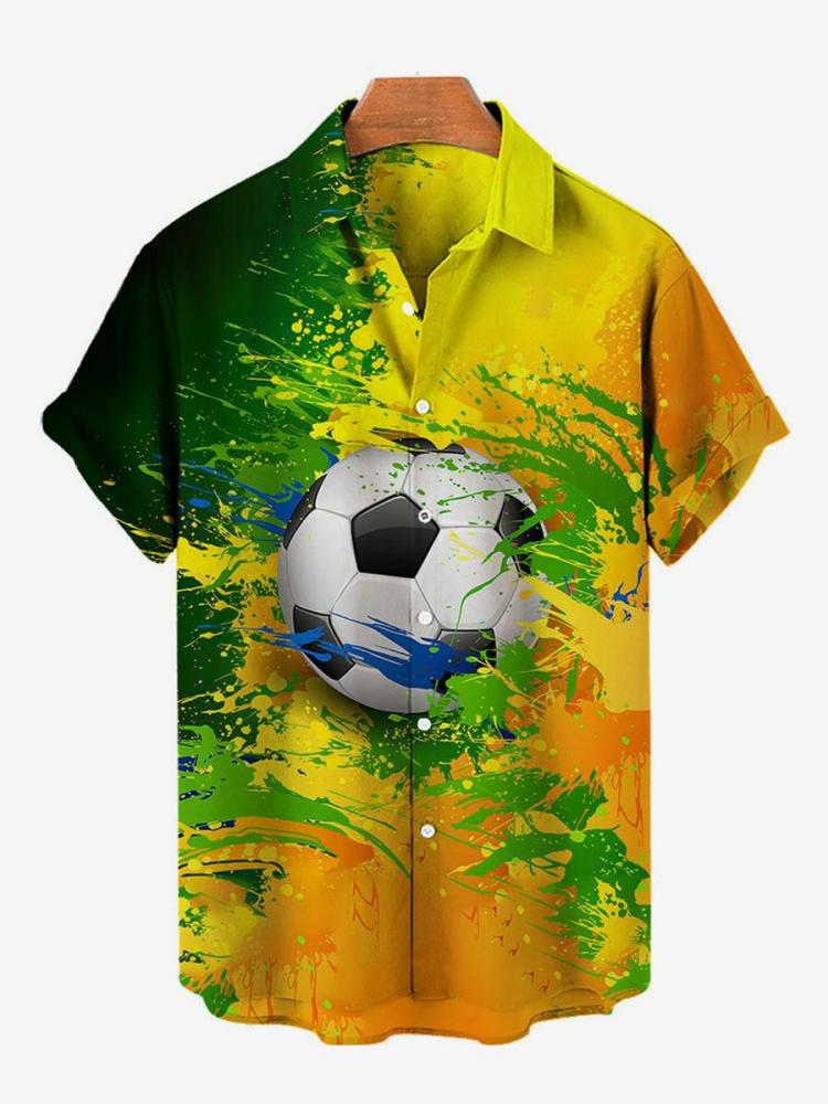 Men’s Clothing |   Casual Shirt Comfy Printed Yellow Shirts Clothing Men's Clothing